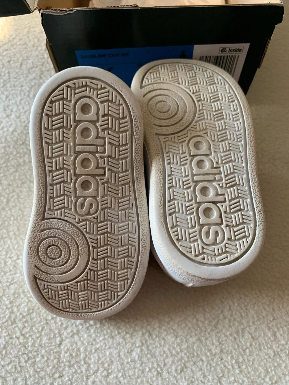 adidas White and Pink Toddler Velcro Sneakers